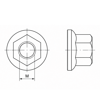 category Автомобилна фланшова усилена гайка, DIN 74361B, 10, Bl. blueprint thumb