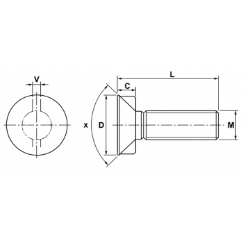 category DIN 11014 Болт с конусна глава и 2 законтрящи зъба k.8.8 blueprint thumb