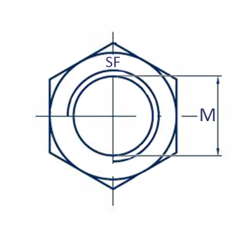 category DIN 439 Гайка шестостенна ниска лява резба к 8.8 Zn blueprint thumb
