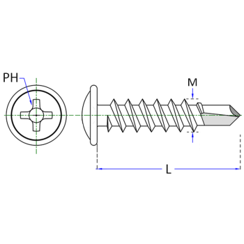 category Винт с широка периферия самопробивен RAL9010 - Копче blueprint thumb