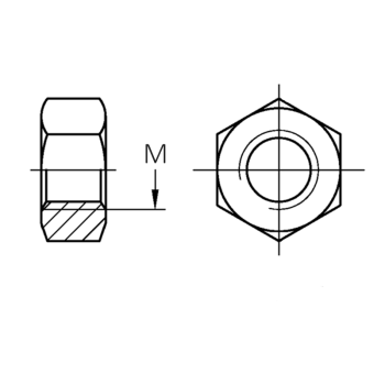 category DIN 934 Гайка шестостенна неръждаема лява резба А2 blueprint thumb
