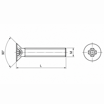 category DIN 965 Винт с конусна глава неръждаем А2 blueprint thumb