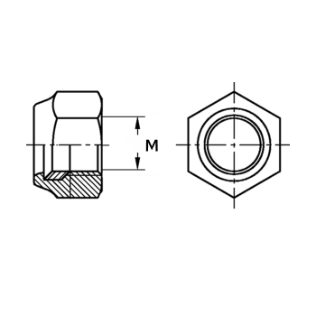 category DIN 985 Гайка самоосигурителна /стопорна/ с неметална вложка к 8.8 Zn blueprint thumb