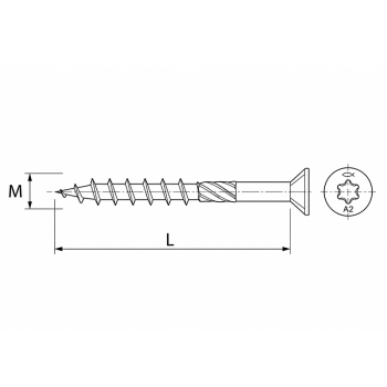 category Винт за дърво fischer FTS-ST (A2) blueprint thumb
