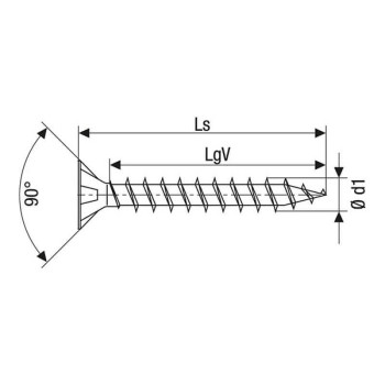 category Универсален самонарезен винт SPAX 88094 с фрезенкова глава, цяла резба и Pz задвижване, покритие WIROX blueprint thumb