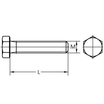 category DIN 933 Болт с шестостенна глава и цяла резба месинг blueprint thumb