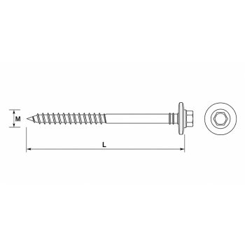 category Винт за сандвич панели към бетон, с шайба, AL-19мм Rawlplug blueprint thumb