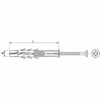 category Фасаден рамков дюбел с винт фрезенк R-FF1-N-L Rawlplug blueprint thumb