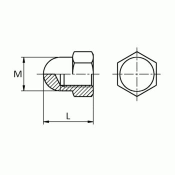 category DIN 1587 Гайка глуха к 8.8 Zn blueprint thumb