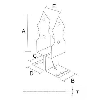 category Основа за греда, регулируема, декоративна, комплект, ТИП 2, поцинкована blueprint thumb