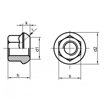 category Автомобилна гайка усилена със сферично чело, DIN 74361А, 8, Bl. blueprint thumb
