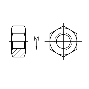 category DIN 934 Гайка шестостенна к 10.9 Zn blueprint thumb