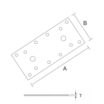 category Планка плоска перфорирана, с фиксиращи отвори, поцинкована blueprint thumb