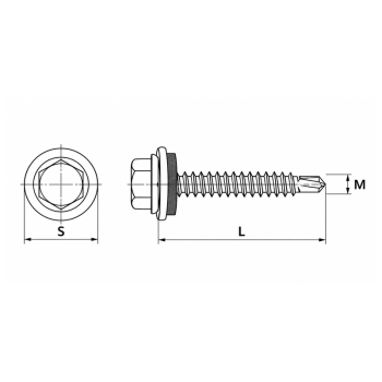 category Винт самопробивен DIN7504K с шайба метал-метал Zn blueprint thumb