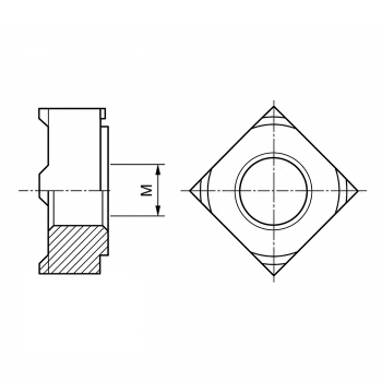category DIN 928 Гайка четиристенна за точково заваряване blueprint thumb
