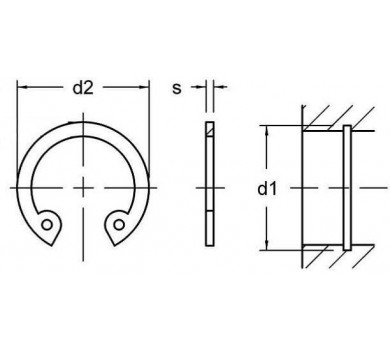 схема на  продукт DIN 472 М50 А2 thumb