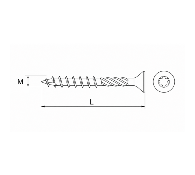 схема на  продукт Винт за дърво EVOLUTION TORX 6x180 (100 бр.) thumb