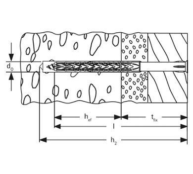 схема на  продукт Дюбел с винт фрезенгова глава TORX FISCHER SXRL Т - A4 SXRL 10 x 80 Т A4 thumb
