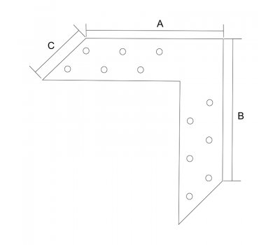 схема на  продукт Планка L - образна, плоска, поцинкована (10 бр.) thumb