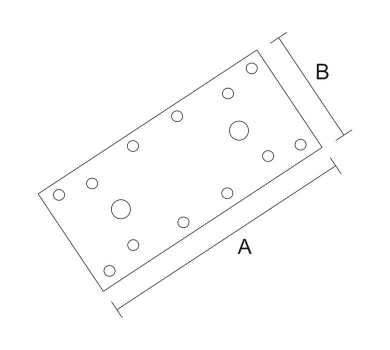 схема на  продукт Планка плоска перфорирана, с фиксиращи отвори, поцинкована (20 бр.) thumb