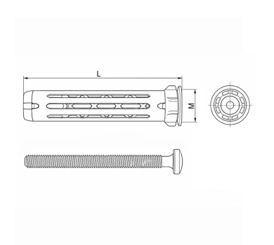 схема на  продукт Дюбел за кухини DuoHM fischer М5x55 thumb