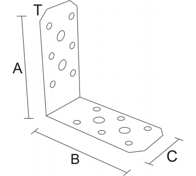 схема на  продукт Планка ъглова равнораменна, ЧЕРНА (15 бр.) thumb