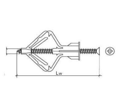 схема на  продукт Дюбел за сухо строителство с винт М10х50 (100 бр.) thumb