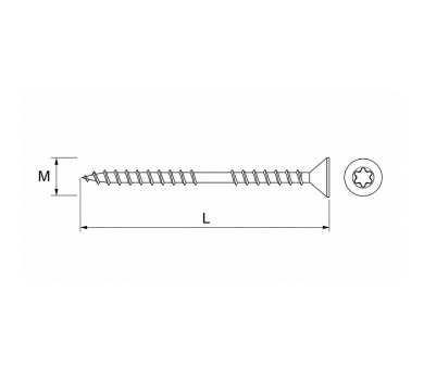 схема на  продукт Регулируеми дистанционни винтове TYPE 17 M6x110 TORX 25 (100 бр.) thumb