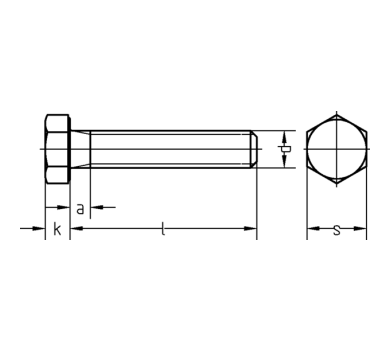 схема на  продукт Болт DIN 933 BL 10.9 thumb