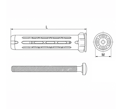 схема на  продукт Дюбел за кухини DuoHM fischer М5x55 thumb