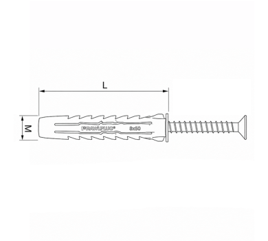 схема на  продукт Найлонов дюбел 4ALL Rawlplug M8x40 thumb