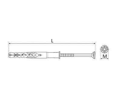 схема на  продукт Дюбел с винт фрезенгова глава TORX FISCHER SXRL Т SXRL 10 x 230 Т thumb