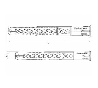 схема на  продукт Универсален дюбел Fischer SXRL 8x120 thumb