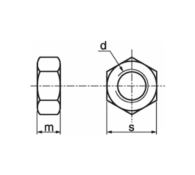 схема на  продукт Гайка DIN 934 М12 полиамид thumb