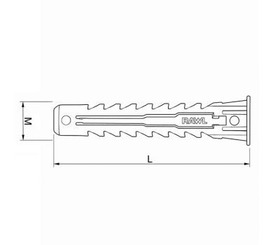 схема на  продукт Найлонов дюбел 4ALL Rawlplug Ф8х40 thumb