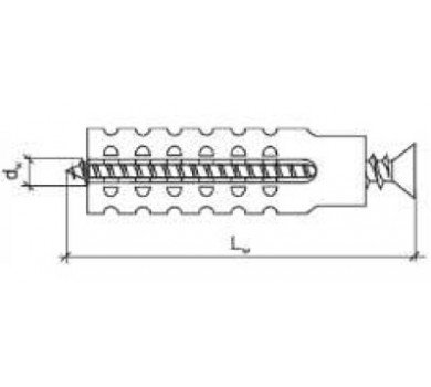 схема на  продукт Дюбел за газобетон М8х38 (100 бр.) thumb