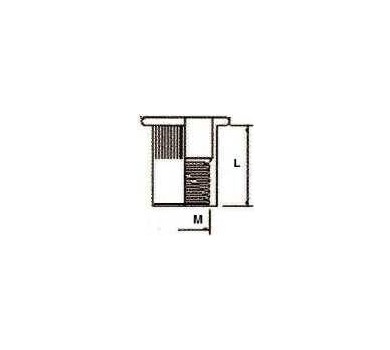 схема на  продукт Нит гайка Zn 5.8 М5x12,7 (50 бр.) thumb