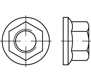 схема на  продукт Фланшова усилена гайка, DIN 74361B, 10, Bl. thumb