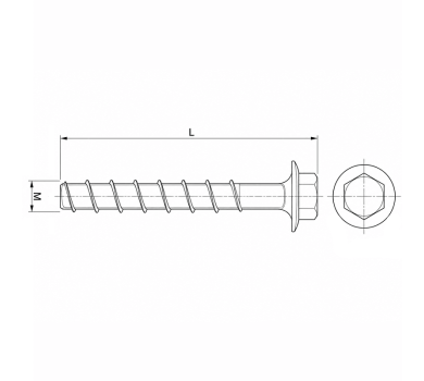 схема на  продукт Винт за бетон Fischer UltraCut FBS II 6 x 60/5 US thumb