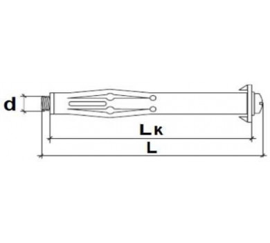 схема на  продукт Дюбел за преградни стени метален M5х71 (10 бр.) thumb
