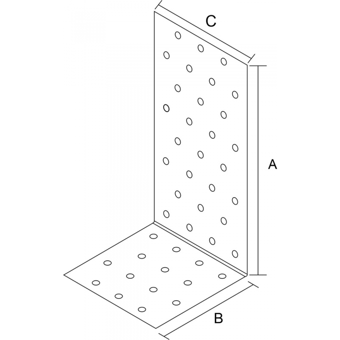 krepezhgroup product Планка ъглова разнораменна перфорирана, поцинкована (4 бр.) image