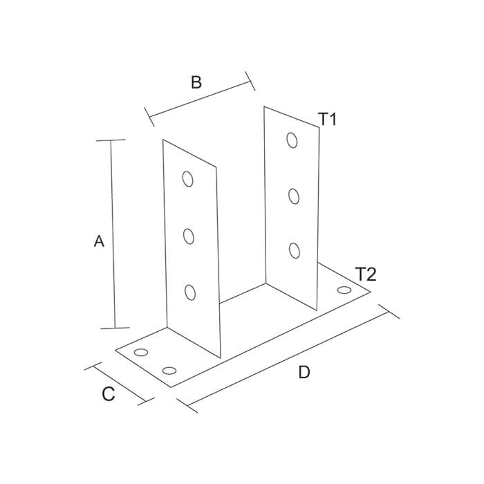 krepezhgroup product Основа за греда, ЧЕРНА (2 бр.) image