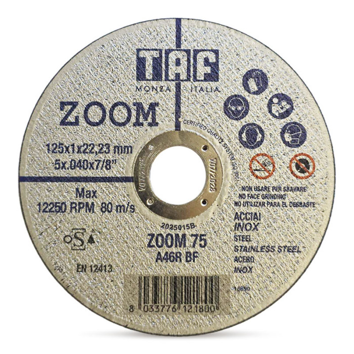 krepezhgroup product TAF Диск за рязане на стомана и неръждаема стомана ZOOM, 125 х 1.0 mm image