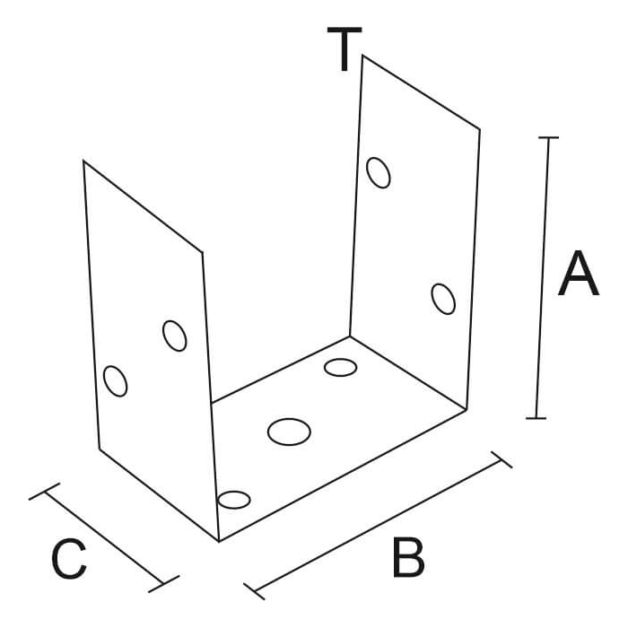 krepezhgroup product Фиксатор за греда, ЧЕРЕН (8 бр.) image