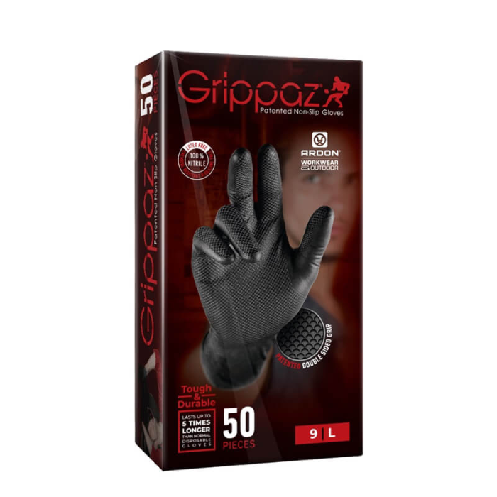 krepezhgroup product Еднократни нитрилни ръкавици GRIPPAZ® 246, черни, 50 бр., размер 10/XL image