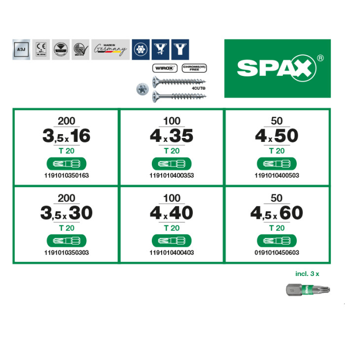 krepezhgroup product Куфар асорти L-BOXX SPAX 89021 МИНИ - винтове с фрезенкова глава, T-STAR plus задвижване и покритие WIROX (703 части) image