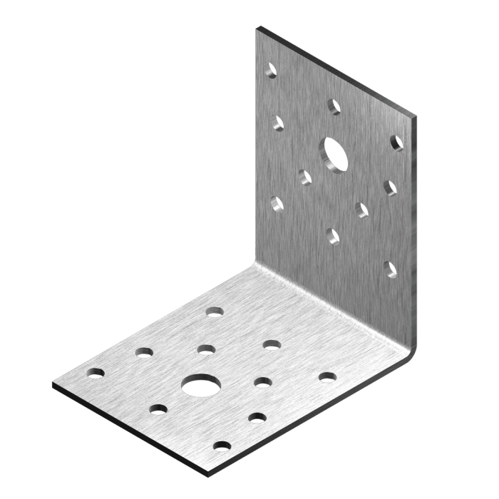 krepezhgroup product Планка ъглова равнораменна с фиксиращи отвори, неръждаема (2 бр.) image