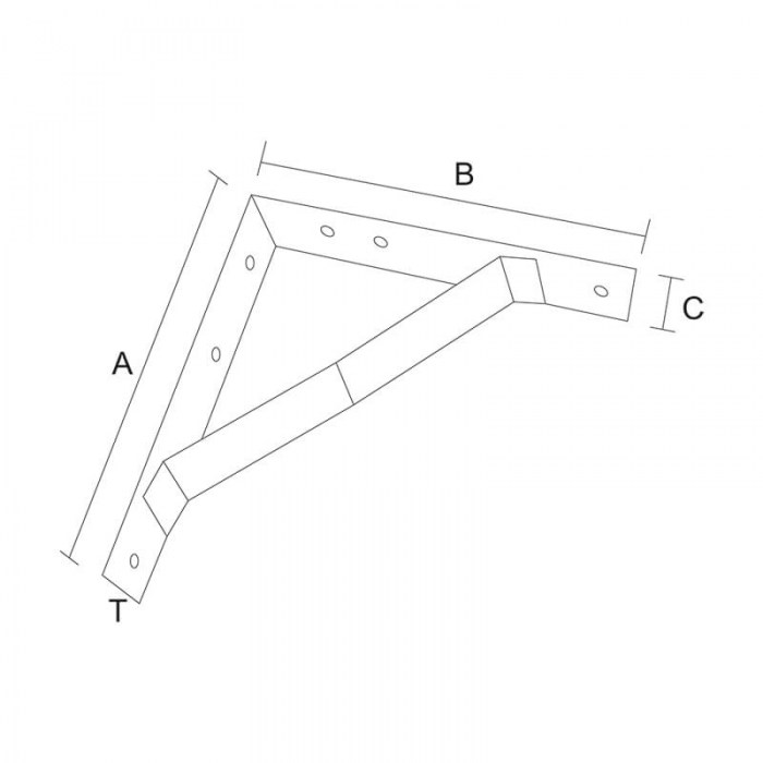 krepezhgroup product Конзола ъглова, 75⁰, W - образна, усилена, ЧЕРНА image