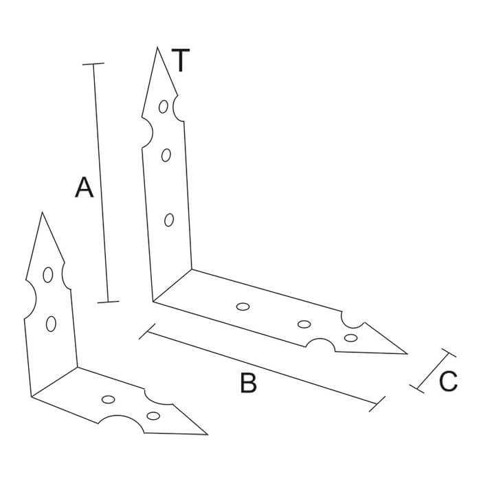 krepezhgroup product Планка ъглова подсилена равнораменна, декоративна, ЧЕРНА (5 бр.) image