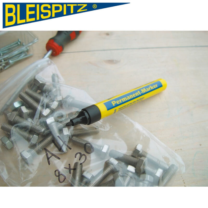 krepezhgroup product BLEISPITZ Перманентен кръгъл маркер, 1.5 - 3 mm, черен image